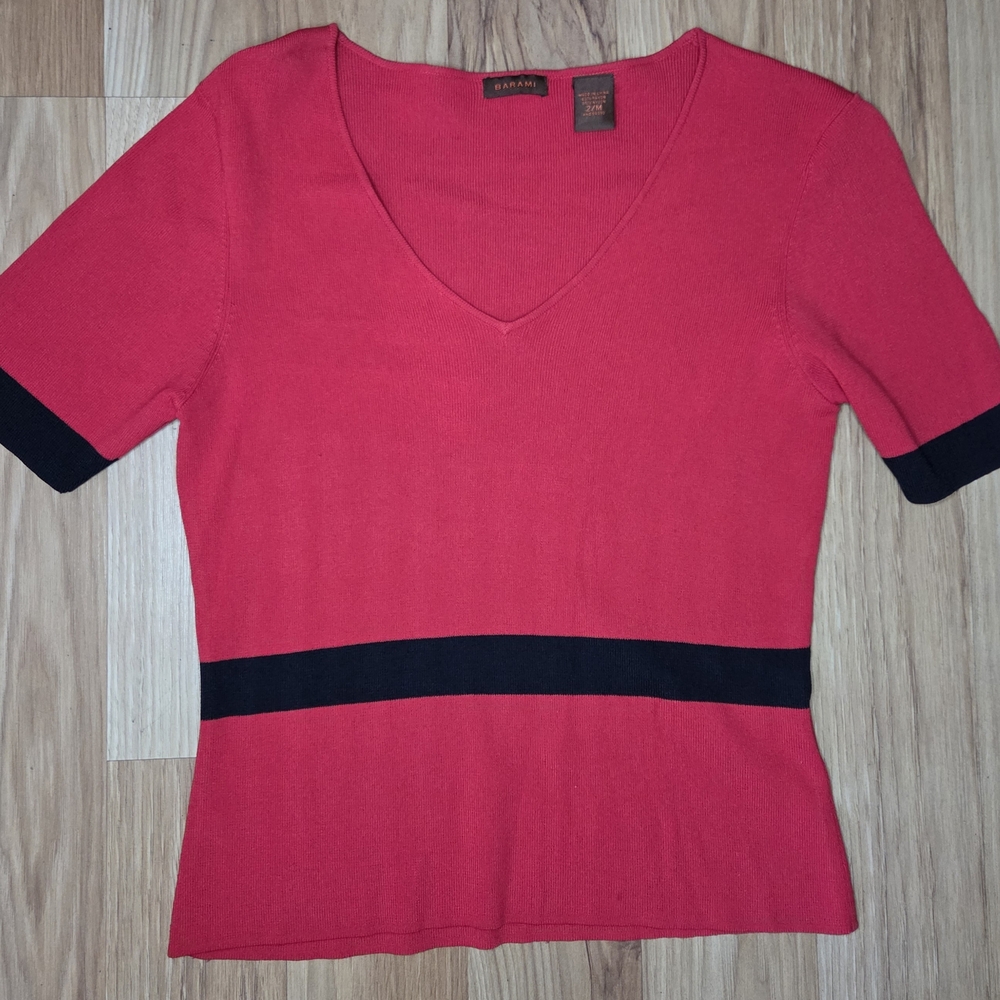 Multicolored Fitted Ribbed Short Sleeve Tee Size 2/M